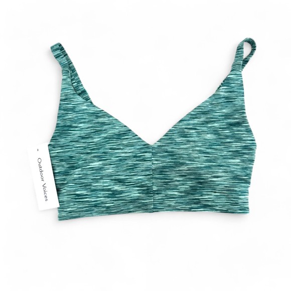 OUTDOOR VOICES Womens Flow Freeform Bralette XXS Green Patina Mix Quick Dry NWT - Picture 1 of 6